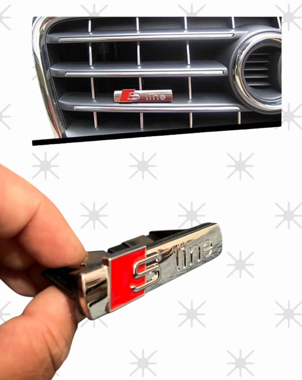 Logo Mascarilla Auto Audi Sline (7 cm x 3 cm x 5,5 cm)