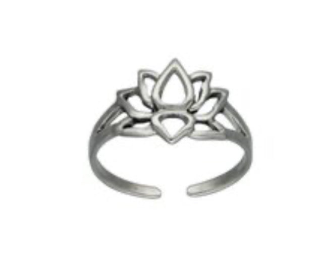 Anillo flor de loto midi plata italiana 925