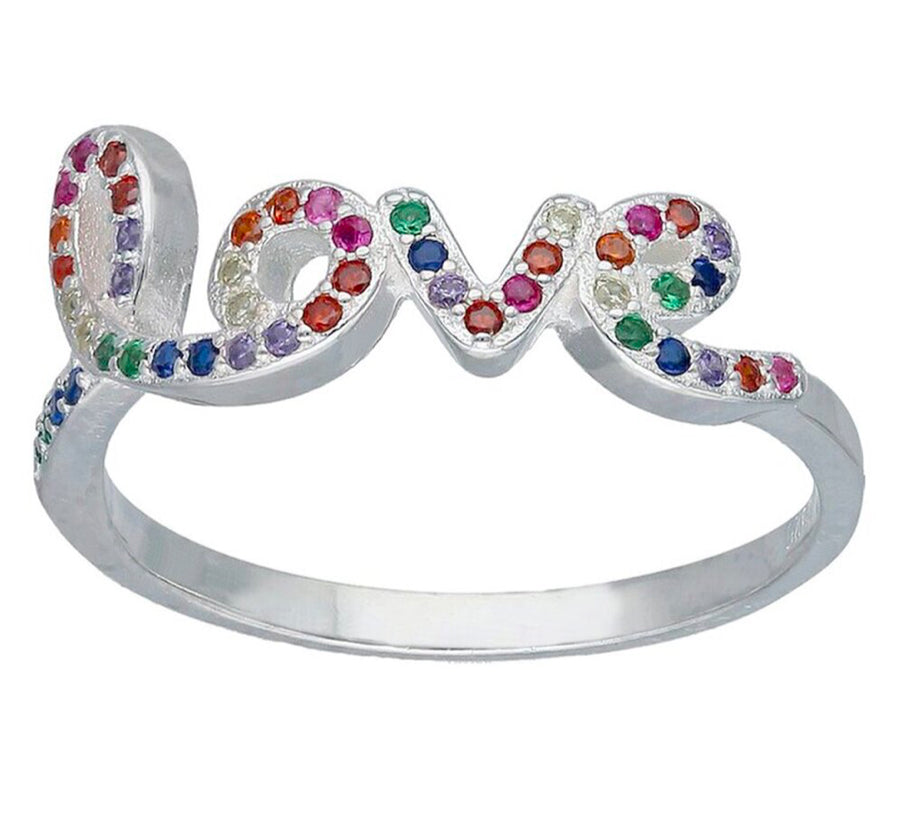 Anillo Love multicolor N-20 plata italiana 925