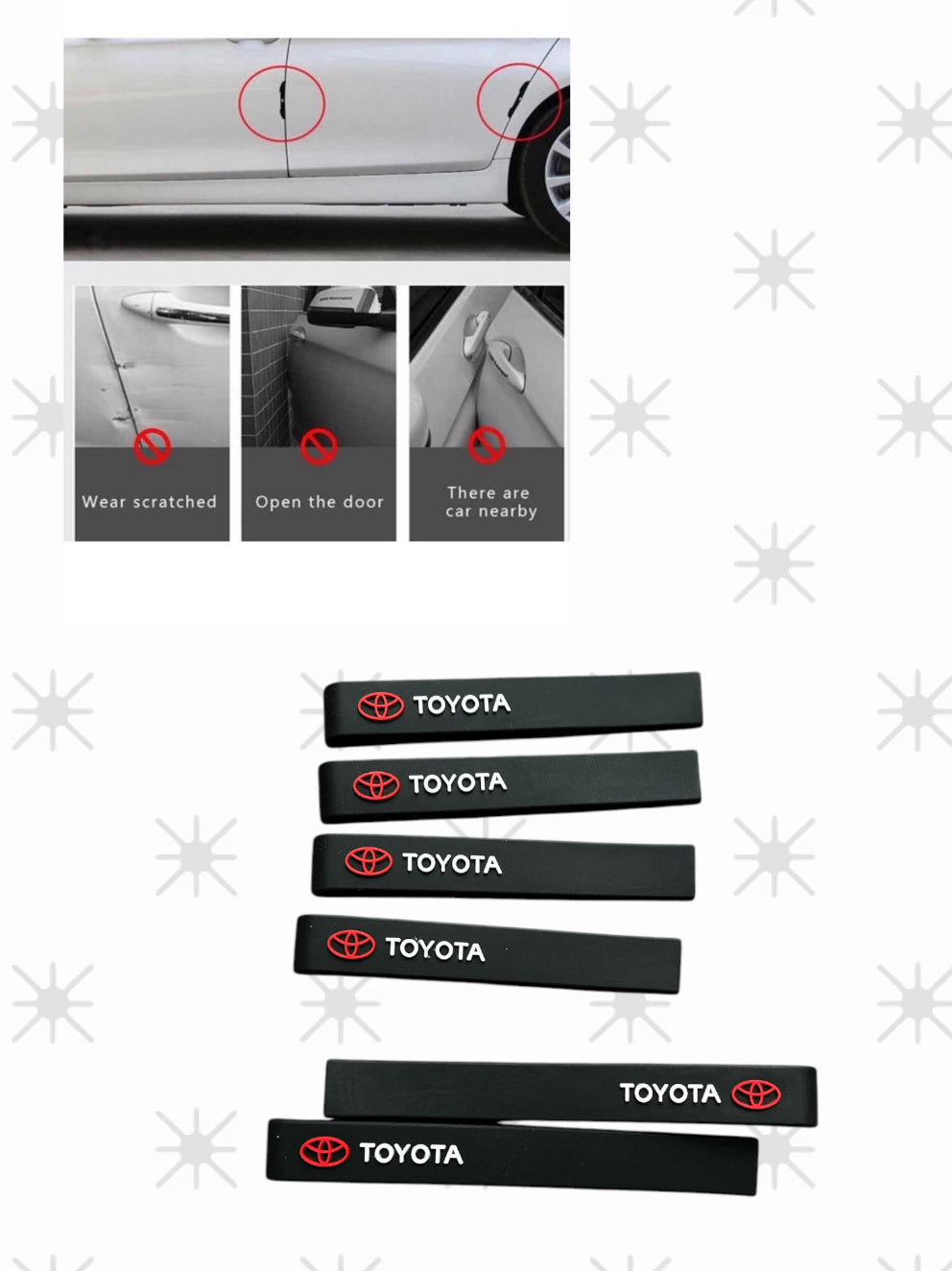 Tope puerta auto Toyota 6 unidades